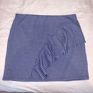 Topshop Gingham Ruffle Mini Skirt
